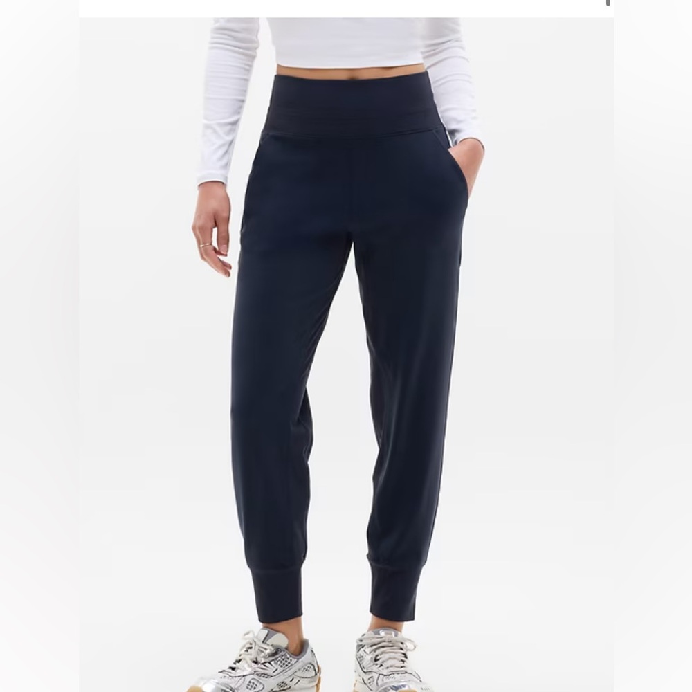 Athleta Navy Slim High-Waist Joggers